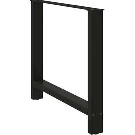 vidaXL Esstischbeine Schwarz 2 Stk. 90x(72-73) cm Stahl