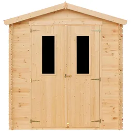 TIMBELA Holz-Gartenhaus M343C+M343G 3,53 m2 mit kleinen Fenstern und Boden