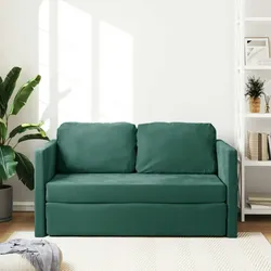 vidaXL Bodensofa mit Schlaffunktion Dunkelgrün 122x204x55 cm Samt