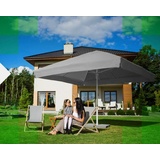 Sonnenschirm 4m Gastroschirm 4x4m Gartenschirm inkl. Ständer und Platten - Grau-