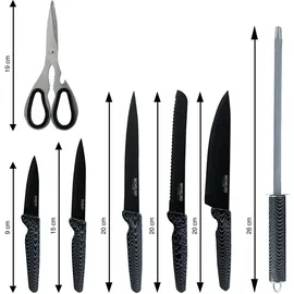 Michelino 8-teiliges Profi Messer-Set mit Acryl Stand, carbon