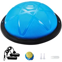 Vevor Halb-Gymnastikball-Trainer, 58 cm Balance-Ball-Trainer, 300 kg Yoga-Ball mit Widerstandsbändern und Pumpe, Kraft-Fitnessball für das Heim-Fitnessstudio, Ganzkörpertraining, Blau