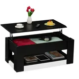 Relaxdays Aufklappbarer Couchtisch Schwarz