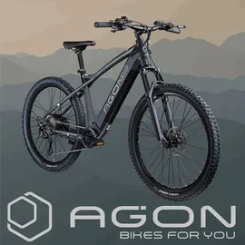 Agon Alpha E Bike Mountainbike Herren oder Damen 170 - 190 cm Pedelec 27,5 Zoll dunkelgrau