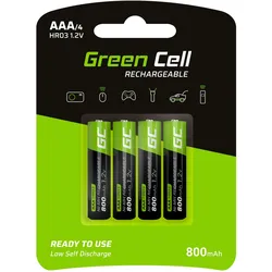 4x Akumulator AAA HR03 800mAh Akkus Batterien (Nickel-Hydrid-Akku, Spannung von 1,2V, lange Lebensdauer, Temperaturbereich von -20 bis 60 ° C)