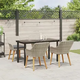 vidaXL Garten Essgruppe 5-tlg. Hellgrau