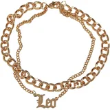 URBAN CLASSICS Zodiac Golden Anklet - Goldfarben - L/XL