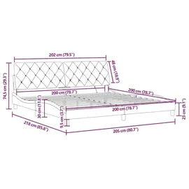 vidaXL Bettgestell 200 x 200 cm Dunkelgrün