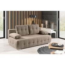 werk2 Schlafsofa »Indigo«, 2-Sitzer Sofa und Schlafcouch mit Federkern & Bettkasten grau