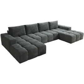 möbelfest Moebelfest Sienna Ecksofa U-Form Couch Dunkel Grau Webstoff - Dunkelgrau