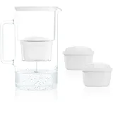 Wessper Wasserfilter Kanne Glas Weiß 3 L