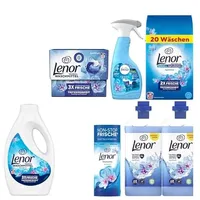 8tlg. Set: Lenor Aprilfrisch kompatibel mit Weichspüler Wäscheparfüm | Waschmittel | Pods | Febreze Textilerfrischer + Sisal Shopper Bag in Natur