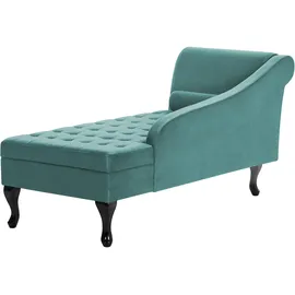 Beliani 282754-409314 Wachskerze blau grün Lehne Bettkasten linksseitig PESSAC