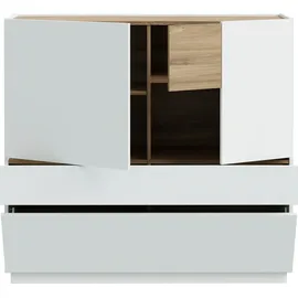 Forte Highboard Lewisville 119,7 x 111,2 x 41 cm Grau / Weiß