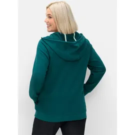 sheego Kapuzensweatjacke in petrol | Gr.: 52/54