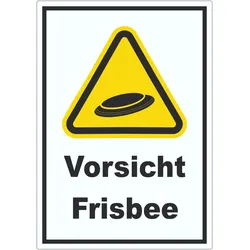 HB-Druck Vorsicht Frisbee Aufkleber A7 (74x105mm)