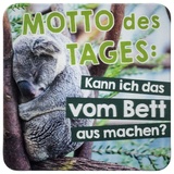 Sheepworld - 45852 - Untersetzer, 3D, Motto des Tages: Kann ich das vom Bett aus Machen?, C4, Kork, 9,5cm x 9,5cm