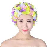 Süße Badekappen | Stilvolle handgemachte Damen Badekappe mit Blumenblütenmuster - Retro-Badekappen für langes/kurzes Haar, Badehut für den Strandurlaub im Schwimmbad