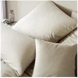 ELEGANTE Bettwäsche Cord Gestreift Beige 40 x 80 cm