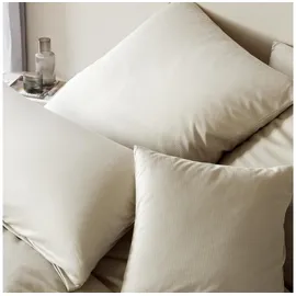ELEGANTE Bettwäsche Cord Gestreift Beige 40 x 80 cm