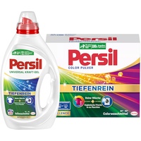 PERSIL-Set Pulver 1x 20 Waschladungen Color & Kraft-Gel 1x 20 Waschladungen Universal, Color- & Vollwaschmittel-Set für reine Wäsche und hygienische Frische für die Maschine