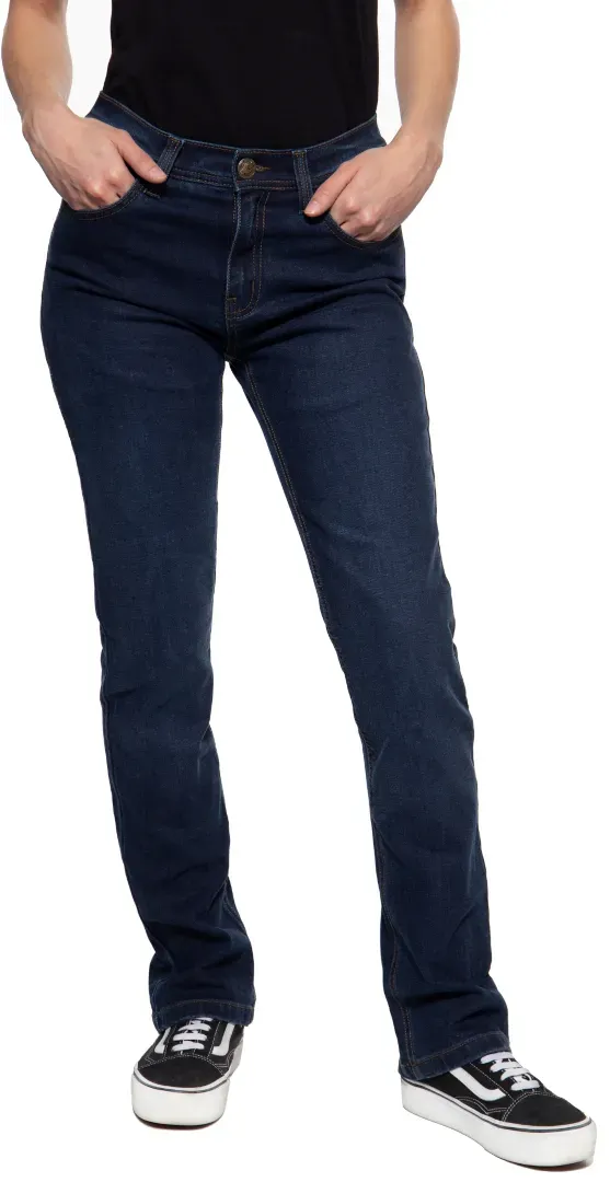 Queen Kerosin Motogear Dark Blue Damen Motorrad Jeans, blau, Größe 32