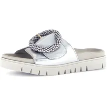 Gabor Pantolette silber metallic 63.745.61 für Damen, silber, Größe 42 EU
