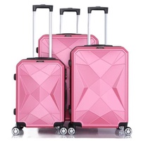 Reisekoffer ABS-03 Koffer 3-teilig Hartschale Trolley Set Kofferset Handgepäck Gepäck Reisetasche Pink