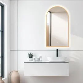 PonteSino HOKO LED Badspiegel Bogen 50x90/90x50 cm / Gold