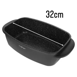 Cheffinger Auflaufform mit Deckel Induktion Pfanne Schmortopf Marmorbeschichtung Aluguss 32cm