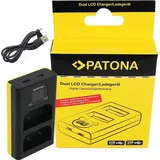 PATONA Dual LCD USB Ladegerät für Olympus OM-1 BLX-1