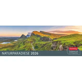 Harenberg Naturparadiese Premium-Tischplaner 2026 - Wochenkalender mit 53 Fotografien / Harenberg / Kalender