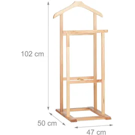 Relaxdays Herrendiener Walnuss freistehend Braun