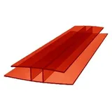H-Profil Polycarbonat 1500mm Rot 6mm – Stegplatten Verbinder für Doppelstegplatten | Hohlkammerplatten Verbindungsprofil für Gewächshaus & Überdachungen