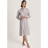 CALIDA Nachthemd Soft Cotton mit Satinband eingefasst, Langarm, Interlock-Qualität, Knopfleiste rosa XS (36/38)