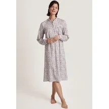 CALIDA Nachthemd Soft Cotton mit Satinband eingefasst, Langarm, Interlock-Qualität, Knopfleiste rosa XS (36/38)