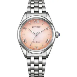 Solaruhr CITIZEN Armbanduhren silberfarben-rosa Damen Armbanduhr, Damenuhr, Edelstahlarmband, analog