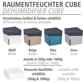Wenko Raumentfeuchter Cube Nachfüller 500 g mit Orangenduft, 3er Set, Luftentfeuchter Nachfüllpack