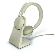 JABRA Evolve2 65 USB-A MS Teams Stereo beige mit Ladestation