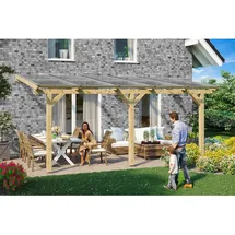 SKANHOLZ Terrassenüberdachung Bormio 541 x 300 cm beige