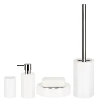 Spirella Badezimmer Set, 4-teiliges Badzubehör aus Porzellan Tube Seifenspender,