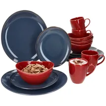 Mäser Natural Kombiservice 16-tlg. rot & blau 4 Personen