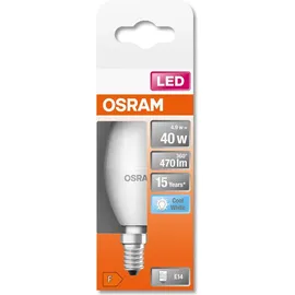 Osram LED Leuchtmittel Classic B LED-Lampe Weiß 4000 K 4 W E14 matt, FS 840 neutralweiß 4000K