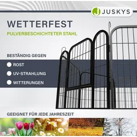 Juskys Welpenauslauf 8-teilig Metall Schwarz 160 cm x 160 cm x 60 cm