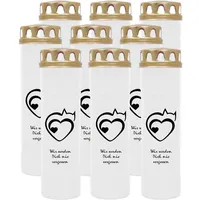 HS Candle Grabkerze GK-03999 (9-tlg), Grabkerze Brenndauer 100 Stunden mit Tier-Motiv