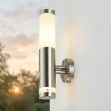 Easylight Außenwandleuchte Edelstahl 34,0 cm inkl. Bewegungsmelder E27 IP44 silber/weiß