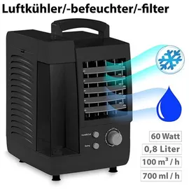 Sichler Haushaltsgeräte Sichler Tisch Klimaanlage: Kompakter 3in1-Tisch-Luftkühler, -Luftbefeuchter & -Luftfilter, 60 W
