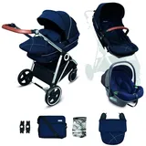 BabyGO Halime 3 in 1 blue Gestell silver