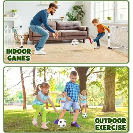luxuskollektion 2er Set Kinder Fußballtore mit Fußbällen und Luftpumpe