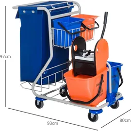 Homcom Putzwagen mit 4 Fahreimern